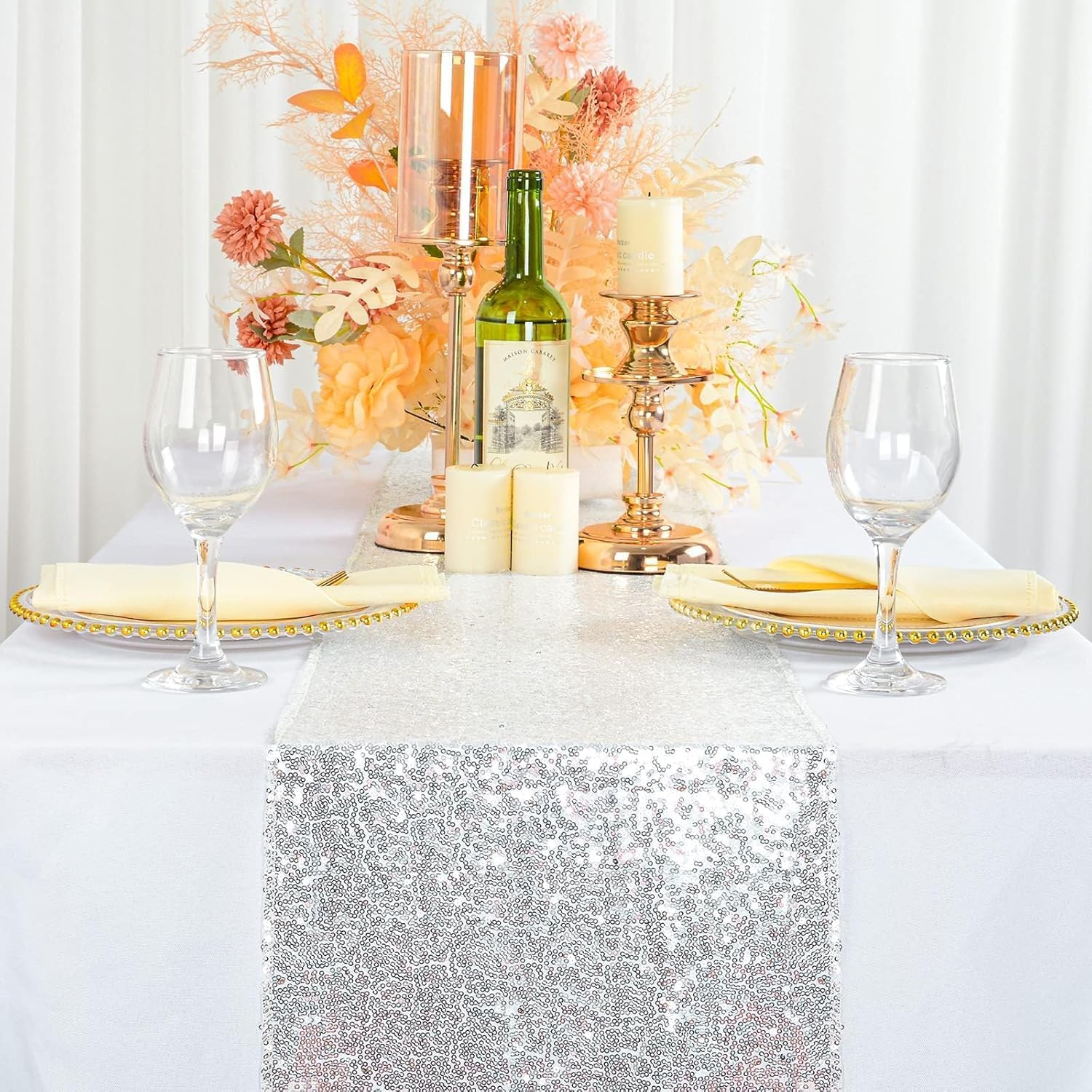 Masa Örtüsü, 30x180cm Parlak Kumaş Masa Şeridi Dekorasyonu, Payetli Masa Örtüsü, Şık Parti Malzemeleri için Tatil Düğün Doğumgünü Açık Hava Parti Dekoru