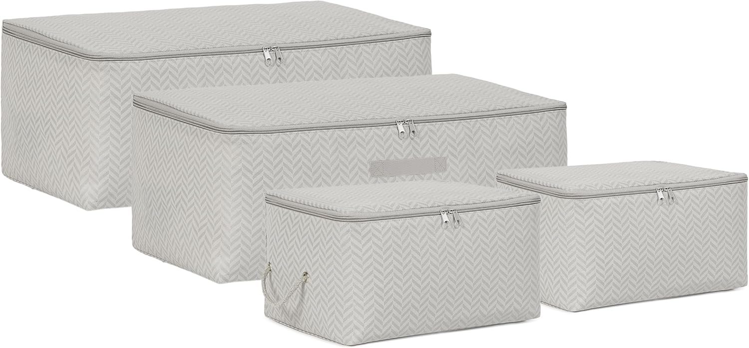 4'lü Gri Hurç Set 2 Adet 30 x 22 x 18/2 Adet 52 x 28 x 21 cm