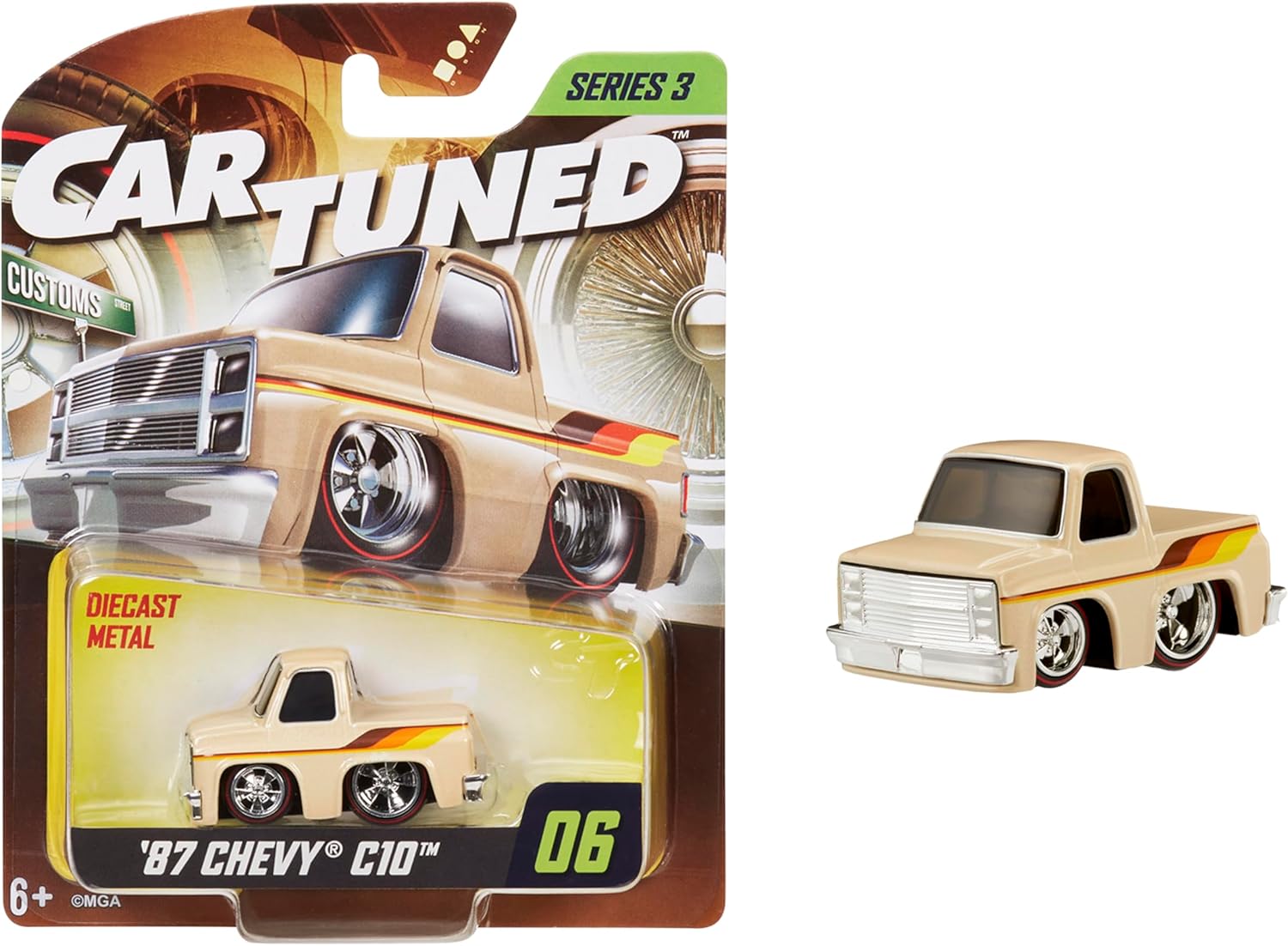 MGA Entertaintment CarTuned S3 1987 Chevy C10 - Krem Rengi Custom Araba