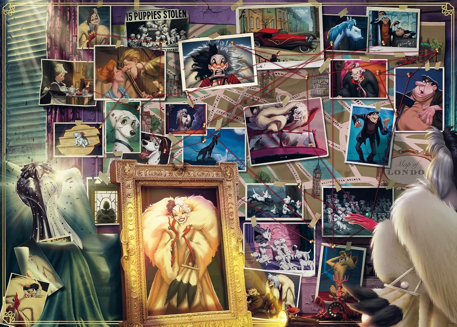 168866 1000 Parçalı Puzzle Villains: Cruella De Vil, Renkli