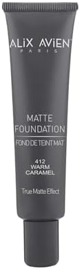 ALIX AVIEN Uzun Süre Kalıcı Doğal Mat Bitişli E Vitamini Içeren Mat Fondöten- Matte Foundation 412 Warm Caramel