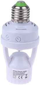 E27 Hareket Sensörlü Lamba Tutucu 110-240Volt 60Watt, Ampul Soket Adaptörü PIR,