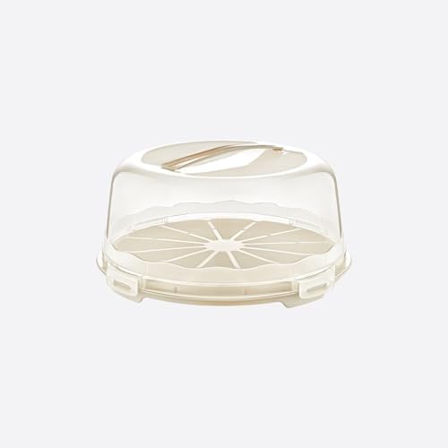 Kek Taşıma Kabı, BPA İçermeyen Plastik, Saplı ve Kilitli Kek Fanusu, Taşınabilir ve Güvenli Saklama Çözümü (Yuvarlak)