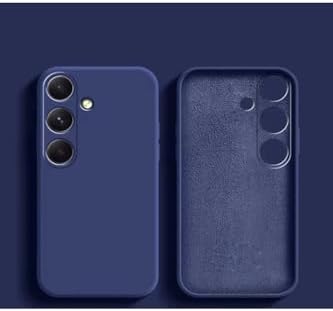 - Galaxy S25 FE ile uyumlu Kılıf Lansman Kamera Korumalı içi Kadife Yumuşak Renkli Silikon Mat Süet Kapak - Lacivert