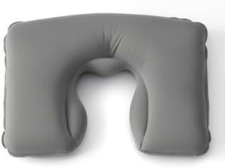 Şişme Seyahat Yastığı Boyun Destekli Taşınabilir ve Ergonomik Tasarım Uçak Araba ve Yolculuklar İçin İdeal (Gri)