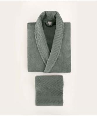 Koza Likya%100 Pamuk Yeşil-beyaz 4'lü Çeyiz Aile Bornoz Ve Havlu Seti 2 Bornoz 2 Havlu 1060a