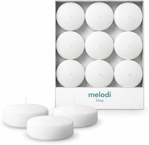 36 Adet Beyaz Yüzen Mum (Floating Candle) – 7,6 cm Çap, Kokusuz, Uzun Süre Yanan, Temiz Alevli, Düğün & Etkinlik Dekoru