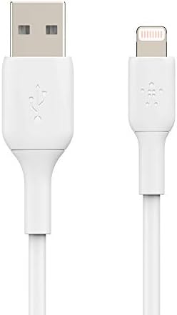 Örgülü Lightning Kablosu (, iPad, 'lar için Boost Charge Lightning - USB Kablosu) MFi Sertifikalı Şarj Kablosu, Örgülü Lightning Kablosu (2 m, Beyaz)