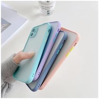 Xr ile Uyumlu Arka Kısmı Mat Şeffaf Yapıya Sahip Kenarları Silikon Tpu Malzemeden Üretilmiş Renkli Tuşlara Sahip Kamera Korumalı Transparan Kılıf (Lila)