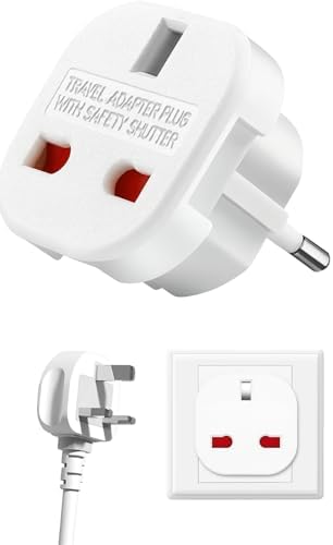 Hadron İngiltere’den AB’ye Seyahat Adaptörü, UK G Tip 3 Pin’den Avrupa E/F Tipi 2 Pin Priz Dönüştürücü, Güvenlik Kilitli, 240V 10A, 16A, Fransa, Almanya, Hollanda, Polonya, İsveç Uyumlu