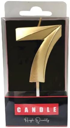 - Kristal Desenli 7 Yaş Altın Pasta Mumu