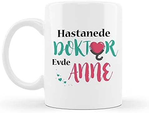 Doktor Hediye Esprili Kupa Bardak - 9,5 cm Yükseklik - Çift Yüz Baskılı Porselen Kupa