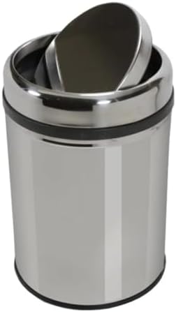 Premium Serisi Pratik Döner Kapaklı 11 Litre Mutfak/Banyo Çöp Kovası Paslanmaz Krom, 11l