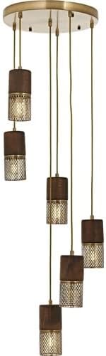 AV-60265-6ET Eskitme Kaplama Modern Avize E27 Metal Ahşap 40cm