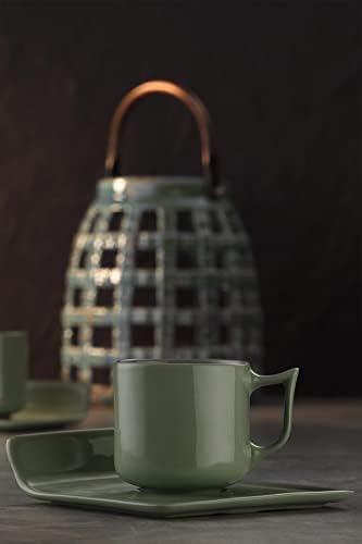 Porselen Despina 4 Parça 2 Kişilik Kahve Takımı Yeşil