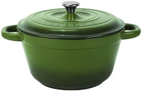 Döküm Yuvarlak Tencere Döküm Demir Kapak New Serisi Çap(Ø)26cm. Yeşil