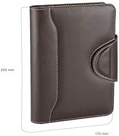 2K 4681 Ajanda Tarihsiz Çizgili 14 x 20 Cm Ajanda/Defter Hesap Makineli Deri Organizer, Kahverengi