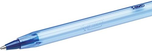 Soft Tükenmez Kalem, Mavi, 50'li Kutu, 1.2 mm Orta Kalınlıkta Uç, Şeffaf Gövde, Delikli Kapak