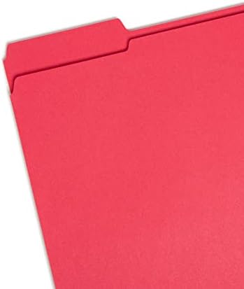 Dosya Klasörü, Güçlendirilmiş 1/3 Kesimli Tab, Mektup Boyutu, Kırmızı, Kutu başına 100 (12734)