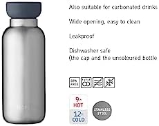 - Elipse termos şişe, çift duvarlı termos su şişesi, yolculuk için termos şişe, 9 saat sıcak ve 12 saat soğuk - paslanmaz çelik - 350 ml - Pink