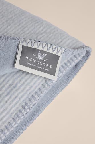 Verso Pamuklu Çift Kişilik Battaniye 200x220 cm - Gri Mavi