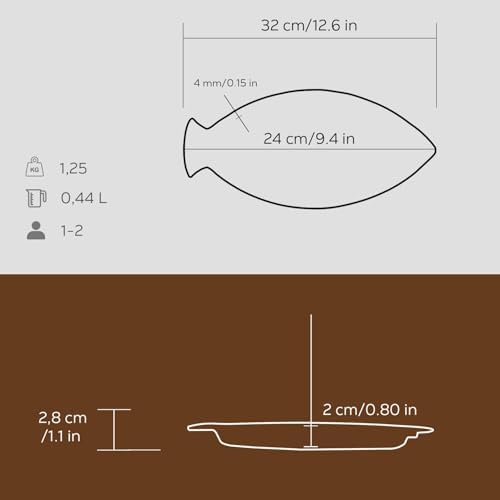Döküm Balık Tavası, Balık Formlu, Kulplu, 15x24cm