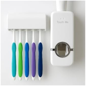 Diş Macunu Sıkacağı Ve 5'li Diş Fırçalığı Macun Sıkıcı Diş Fırçası Tutucu