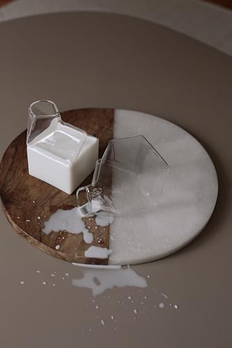 Süt Kutusu Tasarımlı Cam Bardak, 350 ml, Borosilikat Dayanıklı, Kahve Bardağı