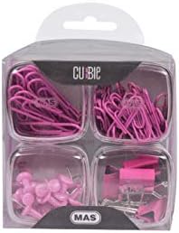 Cubbie Gökkuşağı 4'lü Kutu Ataş Raptiye Seti, Pembe