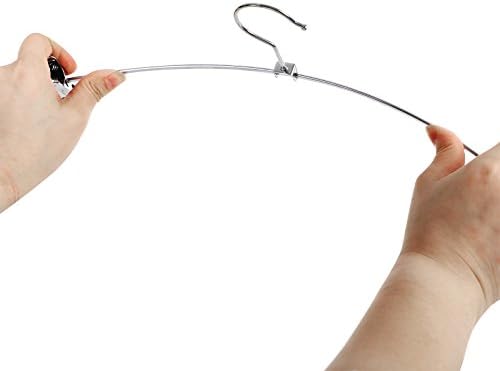 CRI006-20 Metal Kıyafet/Pantolon Askısı, Pantolon, Çoraplar Etekler için, 40 x 10,5 cm (Ekstra Geniş) Kaymaz, Krom Kaplama, 20 Adet