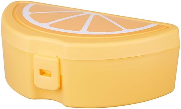 Okul İçin Çatallı Vitamin Beslenme Kabı, Okul Beslenme Kutu ve Çantası, 4 Renk (LİMON)