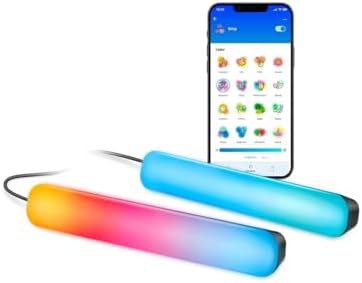 Wiz 2'li Gradient Işık Barı - Siyah (30 cm) RGBIC aynı anda birden fazla renk gösterir – kolay kurulum, Wi-Fi ile bağlanır – Uygulama/dil ile kontrol,, Alexa ve HomeKit ile çalışır