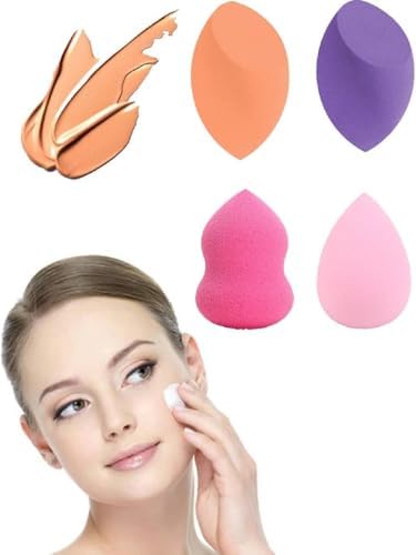 Makyaj Süngeri Fondöten Süngeri, Pudra Süngeri, Kapatıcı Süngeri, Güneş Kremi Süngeri, BB Krem Süngeri Armut Profesyonel Makyaj Süngeri 4 ' lü Set