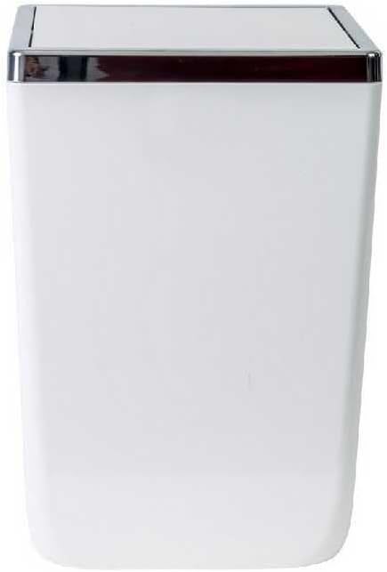 Kapaklı Kova, Plastik/Çelik, 6 lt, 175 x 175 x 260 mm, Beyaz