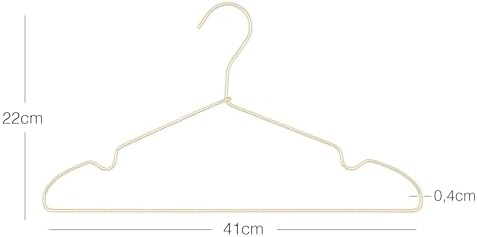 12'li Altın Renk Metal Giysi Askısı 22 x 41 x 0.4 cm