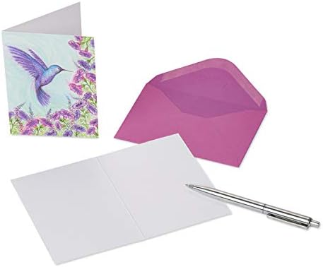 Zarflı Boş Kartlar - Pilar Tarafından Tasarlandı, Mor Sinekkuşu (14 Adet)