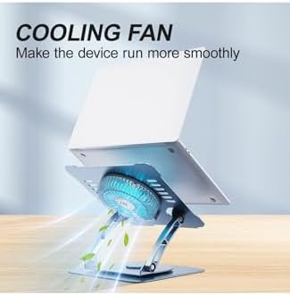 Ayarlanabilir Yükseklik Alüminyum Dizüstü Bilgisayar Soğutma Standı, 3 Hız Fanlı, 10-15 inç