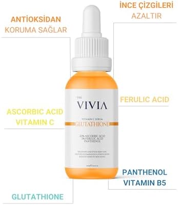 The Vivia Leke Karşıtı Aydınlatıcı C Vitamini Serum Glutatyon,%20 Askorbik Asit,%5 Ferulik Asit 30 ml
