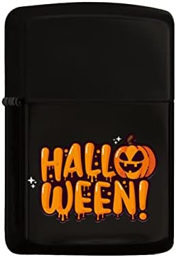 BK Halloween Tasarımlı Renkli Baskılı Siyah Benzinli Metal Çakmak