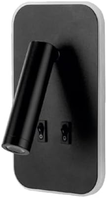 Dekoratif Yatak Başı Okuma Lambası 13 Watt Gün Işığı Çift Kademeli Baş Ucu Kitap Okuma Lambası Tuvalu Led Aplik Gece Lambası (Siyah)