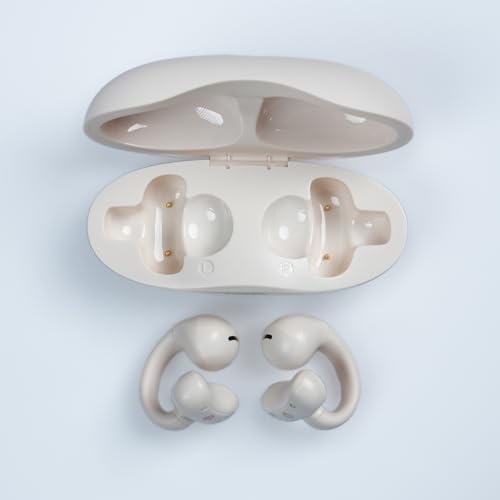 Vox Q4 Ear Clip Dokunmatik Kontrol, Kulak İçi, Bluetooth 5.3, Tere ve Suya Dayanıklı Tasarım, 50 Saate Kadar Pil Ömrü, Küpe Kulaklık (Bej)