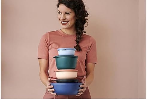 - Multi Bowl Cirqula Round - Kapaklı Saklama Kabı - Buzdolabı için hava geçirmez saklama kutusu ve mikrodalga fırın kabı olarak uygundur - 1000 ml -