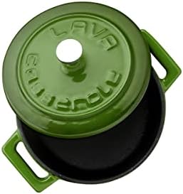 Metal Döküm Mini Tencere, Trendy, 10 cm, 0.35 L Hacim, Yeşil