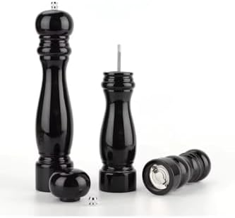 Siyah Ahşap Öğütücü Seramik Bıçaklı Baharat Ve Tuz Değirmeni 27 Cm 2 Adet