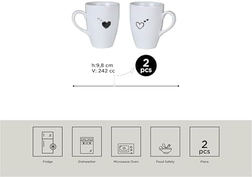 Porselen Pretty 2 Parça Mug Bardak