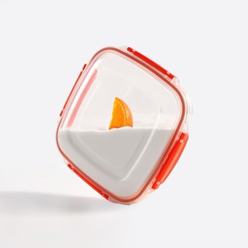 Sızdırmaz Kare Saklama Kabı Seti, Klipsli Kilitli, Contalı Kapaklar, Mutfakta Yiyecek Saklama için Dayanıklı ve Şeffaf Set Bpa İçermez (3 Parça)