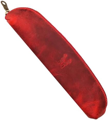 Favara - Premium Serie Hakiki Eskitme Deri Kalemlik (Kırmızı)