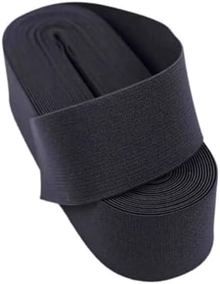 Siyah Yassı Don Lastiği - Bel, Don ve Etek İçin Geniş Lastik, 10 Metre (2 cm Kalınlık)