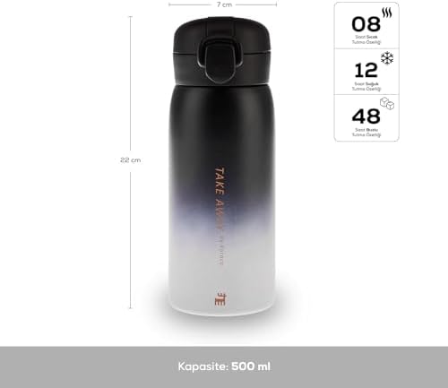 Skyfall Çelik Sızdırmaz Termos 500 Ml Siyah