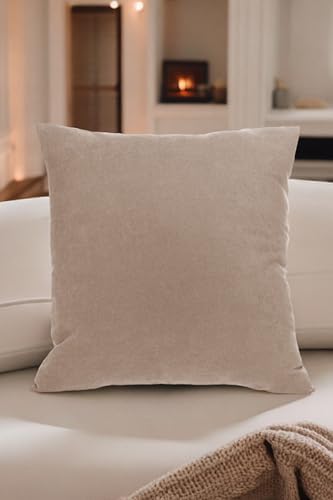 Toprak Kırlent Kılıfı Dekoratif Düz Sade Velür